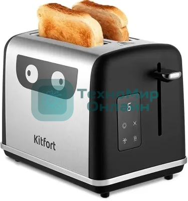 Тостер Kitfort КТ-6221 870Вт нержавеющая сталь/черный