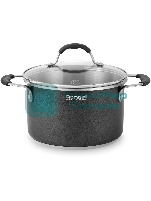 Кастрюля Rondell Stern RDS-010, 3.9л, 20см, с крышкой, серый