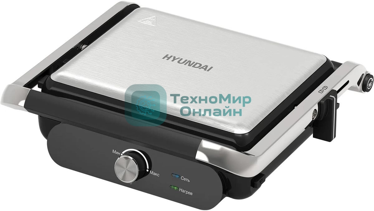 Гриль электрический Hyundai HYG-3041 2000Вт черный/черный