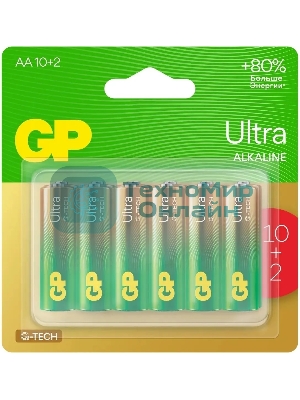 Батарея GP Ultra 15AUA21-2CRSBC12 AA (12шт) блистер