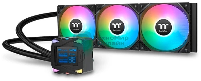 Система жидкостного охлаждения Thermaltake LA360-S ARGB Soc-AM5/AM4/1200/1700/1851 черный 4-pin 38.35dB Al+Cu LCD 360W Ret (CL-W462-PL12SW-A)