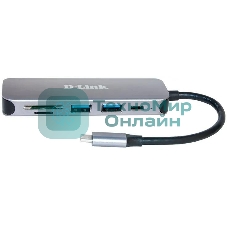 USB-концентратор D-Link DUB-2325, USB, USB 3.0 2порта, USB Type-C,SD,microSD, адаптер/USB
