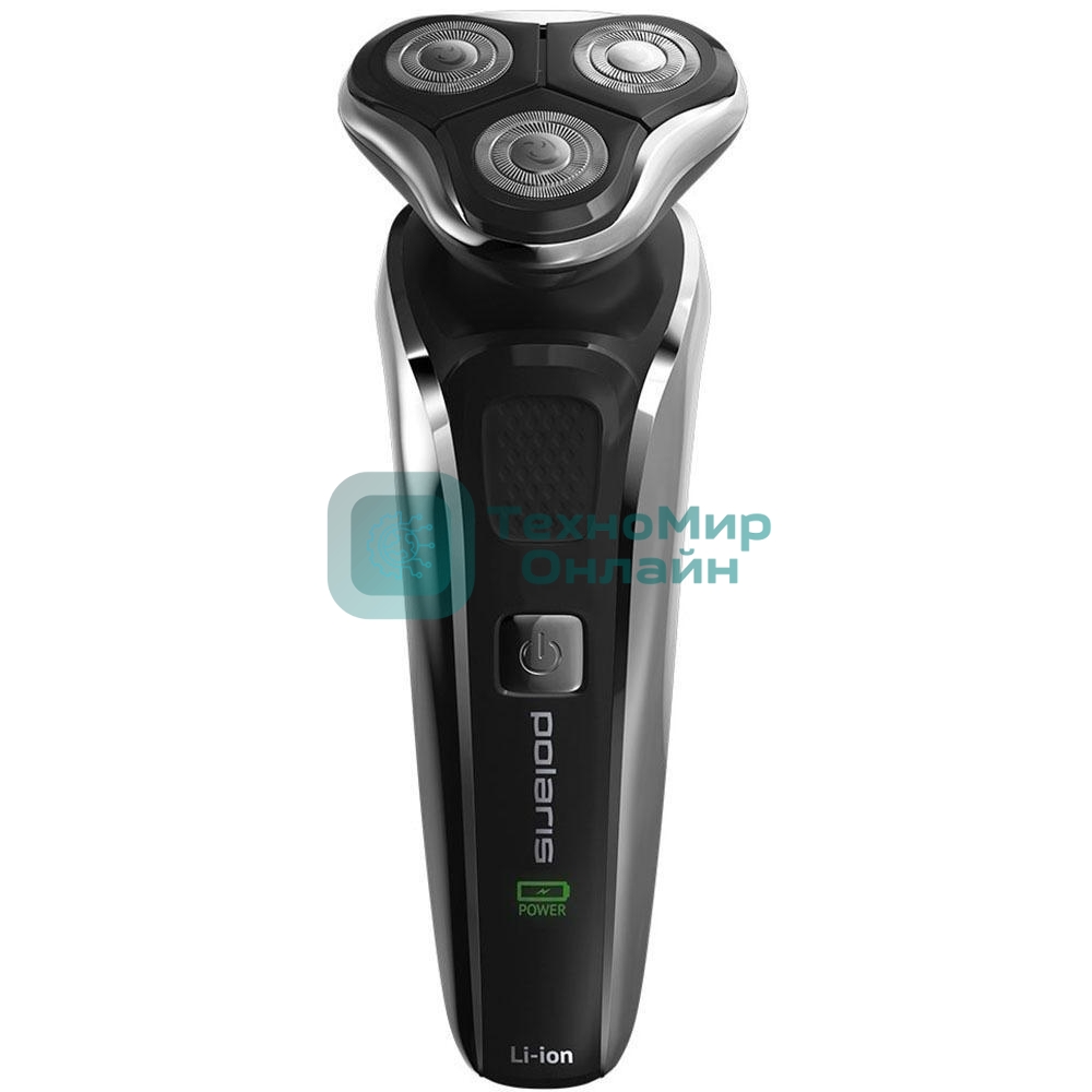 Электробритва PMR 0307RС wet&dry PRO 5 blades+ электрическая (Polaris), черный/хром