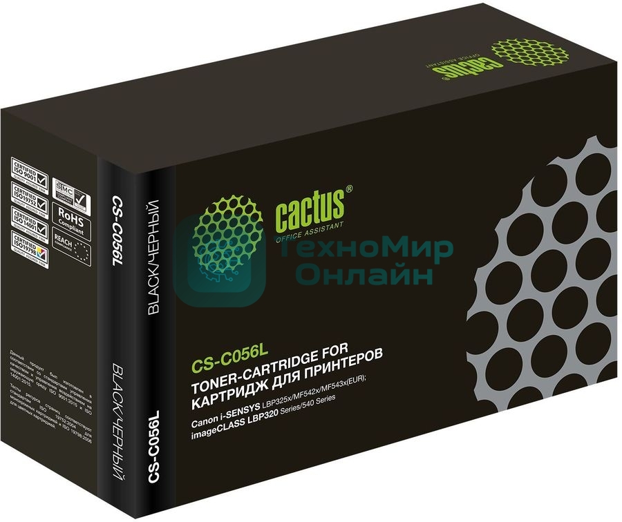 Картридж лазерный Cactus CS-C056L черный (10000 стр.) для Canon imageCLASS LBP320 Series/540 Series