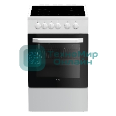 Плита электрическая Beko FFSS57001W белый, конфорок 4 шт, духовка 60 л, 50 см x 85 см x 60 см