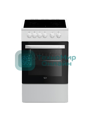 Плита электрическая Beko FFSS57001W белый, конфорок 4 шт, духовка 60 л, 50 см x 85 см x 60 см