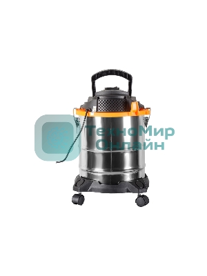 Строительный пылесос Вихрь СП-1500/20А серебристый, 1500 Вт, уборка сухая/влажная/выдув, пылесборник мешок, 20 л