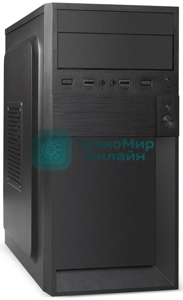 Компьютерный корпус Minitower ExeGate BAA-105-01-UNS400 (mATX, БП UNS400 с вент. 12см, 2*USB, аудио, черный)