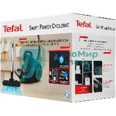 Пылесос Tefal TW2922EA бирюзовый/черный, 750/2100Вт, уборка сухая, пылесборник контейнер 1.5л