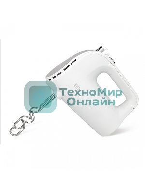 Миксер BQ MX423 White-Steel, Мощность 500 Вт, 5 скоростей, Режим Турбо