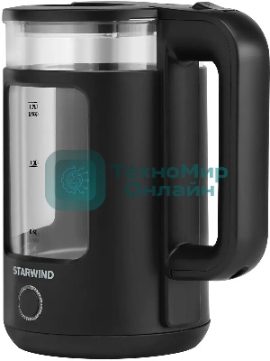 Чайник электрический Starwind SKG1053 1.7 л, 1800 Вт, черный