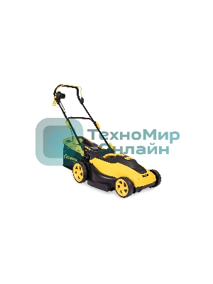 Газонокосилка электрическая Champion EM3815 1,6 кВт пласт+ткань травосб. 45л шир.380мм выс.20-70мм, 11,5кг