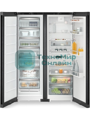 Холодильник Liebherr Комбинация XRFbd 5220-22 001 (SFNbdd 5227-22 001 + SRbdd 5220-22 001) черный двухкамерный 398/271л морозилка сбоку, No Frost, Side by Side
