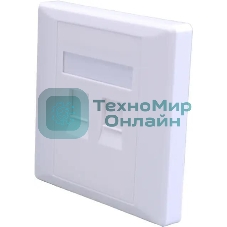 Панель Suprlan 10-0334-1, лицевая со шторкой 80x80, 2xKeystone ABS пластик, белый