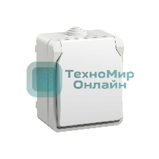 Розетка IEK ERS12-K01-16-54-DC ОП Форс РСб20-3-ФБ 16А IP54 с заземл. защ. шторки белый