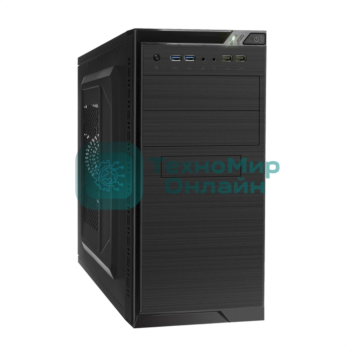 Компьютерный корпус Minitower ExeGate QA-412U-UNS500 (mATX, БП UNS500 с вент. 12см, 2хUSB+2хUSB 3.0, аудио, черный)
