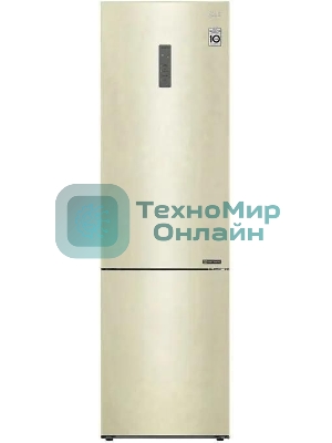 Холодильник LG GA-B509CEWL бежевый двухкамерный 277/107л морозилка снизу, No Frost