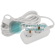 Удлинитель электрический ЭРА UDL-10-250-E Greenline 2 розетки с заземлением 5м ПВС 3x0.75мм2