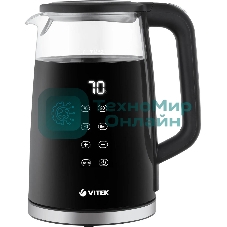 Чайник электрический Vitek VT-8827 1.7л. 2200Вт разноцветный корпус: стекло/металл