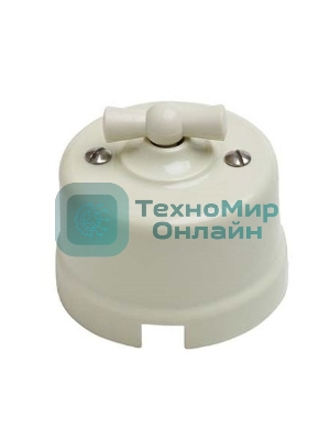 Выключатель проходной поворотный Bironi B1-201-211 1-кл. ОП Лизетта 10А IP20 ретро 4 полож. ABS-пластик слоновая кость