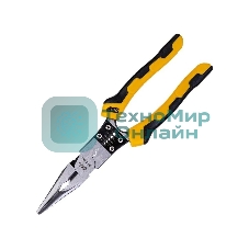 Удлиненные плоскогубцы многофункциональные Deli DL101008 220мм, (зажим/резка/зачистка/обжим), сталь Cr-V, двухкомпонентная рукоять