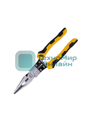 Удлиненные плоскогубцы многофункциональные Deli DL101008 220мм, (зажим/резка/зачистка/обжим), сталь Cr-V, двухкомпонентная рукоять