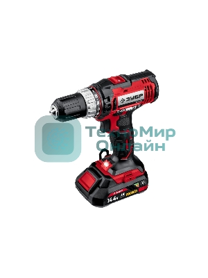 Дрель-шуруповерт Зубр ДШЛ-145-22, 14,4 В, 2 Ач, 35 Нм, щеточный