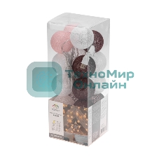 Тайские фонарики Neon-night Вельвет 3,5 м, 20 LED, прозрачный ПВХ, теплый белый, питание USB