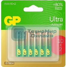 Батарея GP Ultra 24AUA21-2CRSBC12 AAA (12шт) блистер