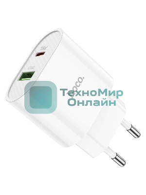 Сетевое зарядное устройство HOCO (6931474757319) C95A Lineal PD 20W+QC3.0 (белый)