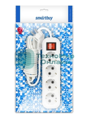 Удлинитель Smartbuy (SBE-16-4-03-ZS) 4 гнз х 3,0 м (16А/3.5 кВт, ПВС 3х1.0)