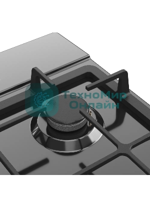 Варочная поверхность Kuppersberg, газ, High-Tech, 45 см, автоматический электроподжиг, газ-контроль, SABAF конфорки, чугунные решетки, WOK конфорка, цвет черный, цвет фурнитуры черный