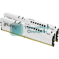 Оперативная память Kingston Fury Beast, DDR5, 64Gb (2x32 GB), 6000 MHz, CL36, DIMM, радиатор, белый