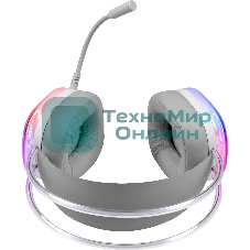 Гарнитура Defender Cyborg белый, проводная, USB, подсветка