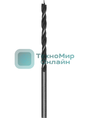 Сверло Сибртех по дереву Д=3 мм Дл=60 мм (1 пред.) для дрелей