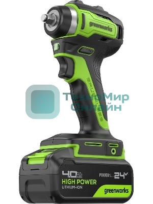 Гайковерт Greenworks G24IW200 аккум. патрон:квад.3/8