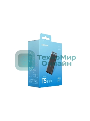 Внешний SSD Samsung T5 EVO, 2TB, USB 3.2 Gen 1 Type-C, R/W 460/460, черный