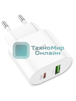 Сетевое зарядное устройство HOCO (6931474757319) C95A Lineal PD 20W+QC3.0 (белый)