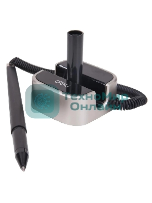 Ручка гелевая Deli E6797black черный, d=0.7мм, черные чернила, на подставке, линия 0.55мм