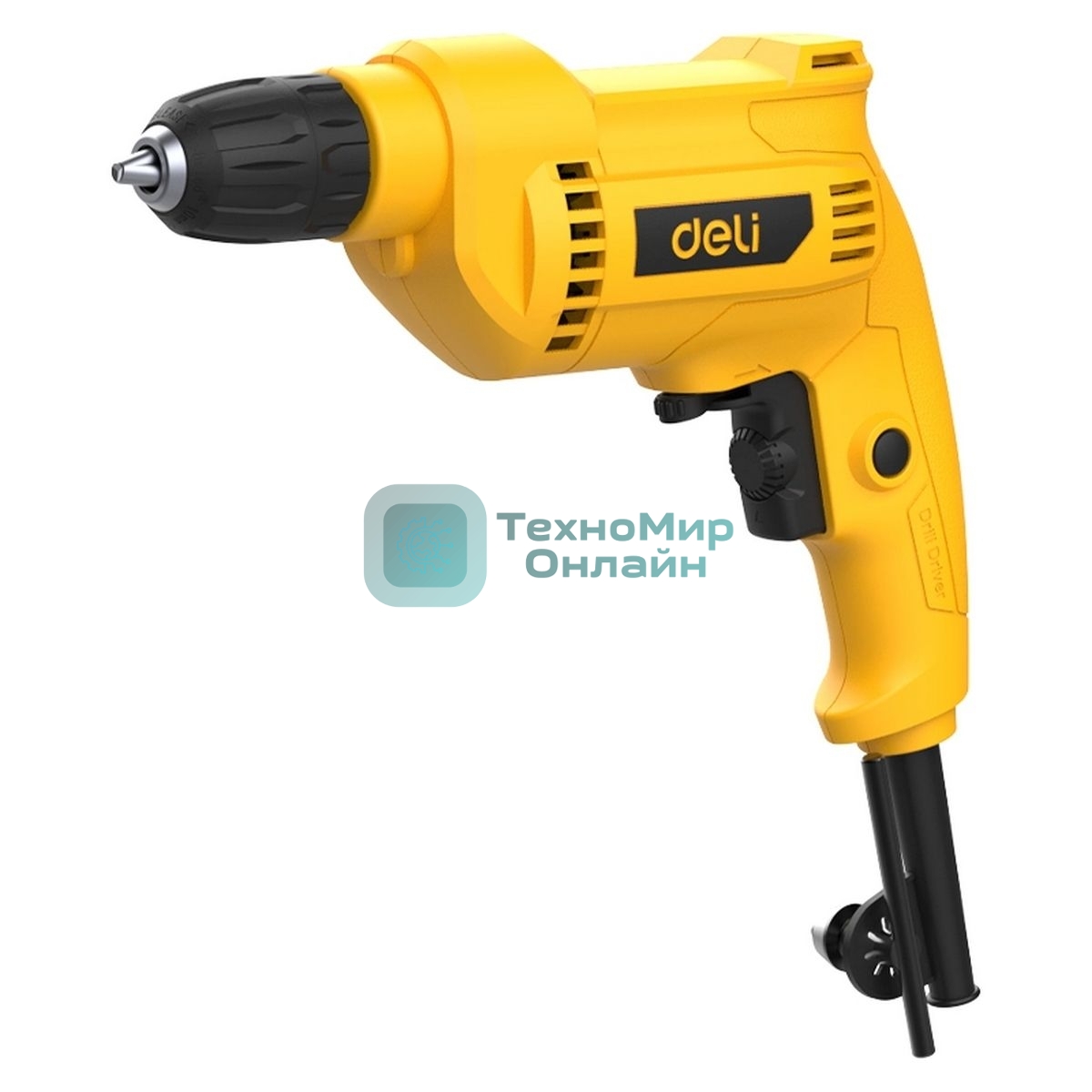 Дрель сетевая Deli DL-DZ10-E2 (500Вт, 0-3300об/мин, быстрозажимной патрон 10мм, картон)