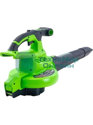 Воздуходув-Садовый Пылесос аккумуляторный GreenWorks GD40BVII, 40V, бесщеточный, без АКБ и ЗУаккумуляторный (2406907)