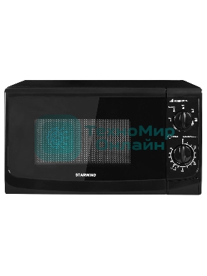 Микроволновая печь Starwind SWM5720 черный, 20 л, 700 Вт, переключатели - поворотный механизм
