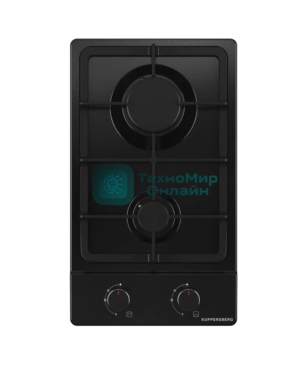 Варочная поверхность Kuppersberg FS 30 B, газ, High-Tech, 30 см, автоматический электроподжиг, газ-контроль, форсунки под сжиженый газ, SABAF конфорки, чугунные решетки, цвет черный, цвет фурнитуры черный