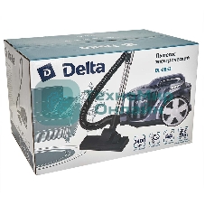 Пылесос Delta DL-0853 серый/фиолетовый, 400/2400 Вт, уборка сухая, пылесборник контейнер 4 л