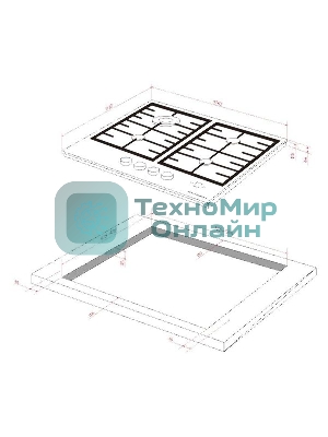 Варочная поверхность Kuppersberg FG 68 B газ, High-Tech, 60 см, автоматический электроподжиг, газ-контроль, форсунки под сжиженый газ, механическое/сенсорное управление, таймер, блокировка панели управления, подсветка панели управления, SABAF конфорки, чугунные решетки, цвет черный, цвет фурнитуры черно-серебристый