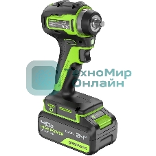 Гайковерт Greenworks G24IW200 аккум. патрон:квад.3/8