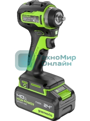 Гайковерт Greenworks G24IW200 аккум. патрон:квад.3/8