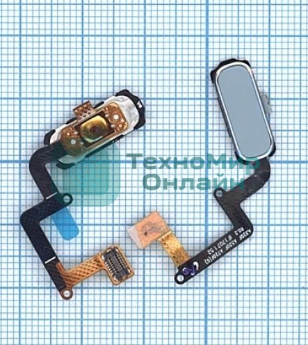 Кнопка HOME в сборе с механизмом и шлейфом для Samsung A320, синяя