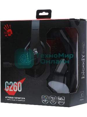 Гарнитура проводная с микрофоном A4Tech Bloody G260 черный 2м мониторные USB оголовье (G260)
