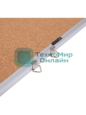 Доска пробковая Deli E39052 пробка коричневый 45x60 см, алюминиевая рама